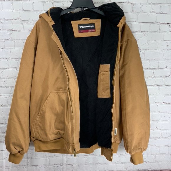 Wolverine Tan Houston Hooded Heavy Canvas Zip Quil - Picture 11 of 12